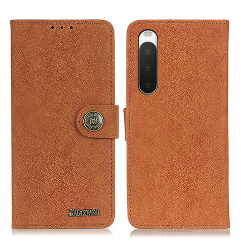 Funda de Cuero Cartera con Soporte Carcasa A01D para Sony Xperia 10 IV Marron