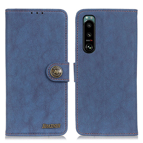 Funda de Cuero Cartera con Soporte Carcasa A01D para Sony Xperia 5 III Azul