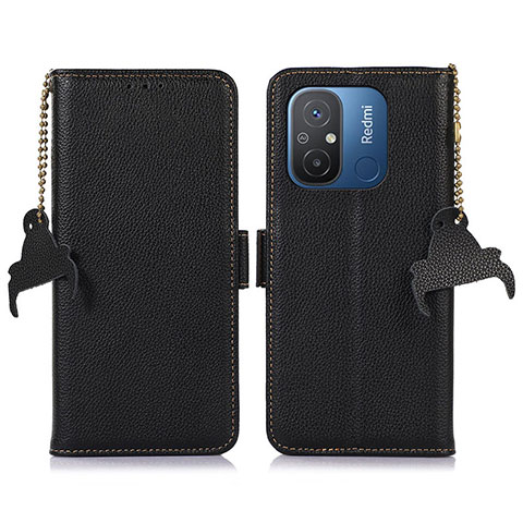 Funda de Cuero Cartera con Soporte Carcasa A01D para Xiaomi Redmi 11A 4G Negro