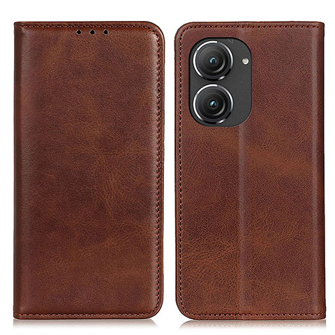 Funda de Cuero Cartera con Soporte Carcasa A02D para Asus Zenfone 9 Marron