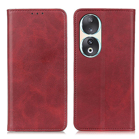 Funda de Cuero Cartera con Soporte Carcasa A02D para Huawei Honor 90 5G Rojo