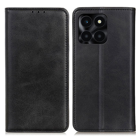 Funda de Cuero Cartera con Soporte Carcasa A02D para Huawei Honor X6a Negro