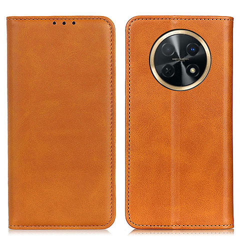 Funda de Cuero Cartera con Soporte Carcasa A02D para Huawei Nova Y91 Marron Claro