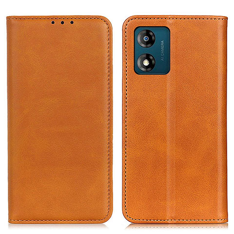 Funda de Cuero Cartera con Soporte Carcasa A02D para Motorola Moto E13 Marron Claro