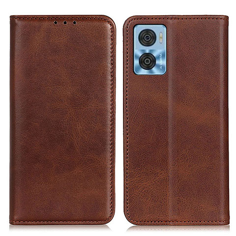 Funda de Cuero Cartera con Soporte Carcasa A02D para Motorola Moto E22i Marron