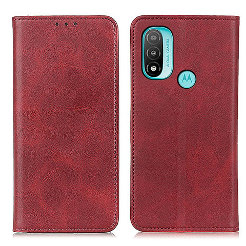 Funda de Cuero Cartera con Soporte Carcasa A02D para Motorola Moto E30 Rojo