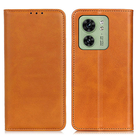 Funda de Cuero Cartera con Soporte Carcasa A02D para Motorola Moto Edge (2023) 5G Marron Claro