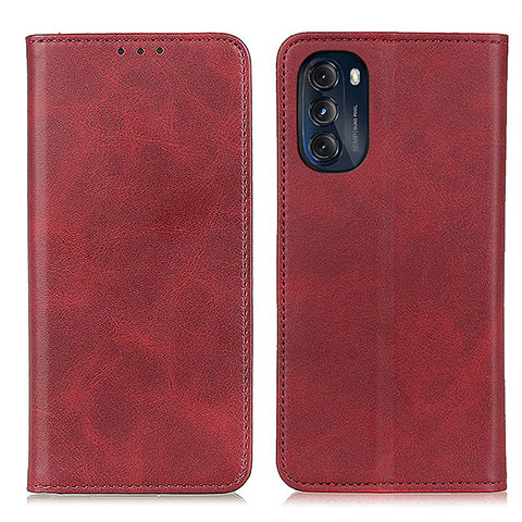 Funda de Cuero Cartera con Soporte Carcasa A02D para Motorola Moto G 5G (2022) Rojo