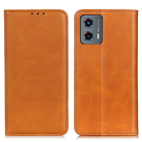 Funda de Cuero Cartera con Soporte Carcasa A02D para Motorola Moto G 5G (2023) Marron Claro