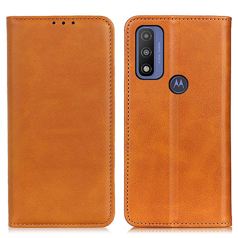 Funda de Cuero Cartera con Soporte Carcasa A02D para Motorola Moto G Pure Marron Claro