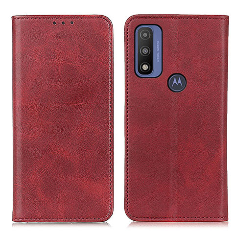 Funda de Cuero Cartera con Soporte Carcasa A02D para Motorola Moto G Pure Rojo