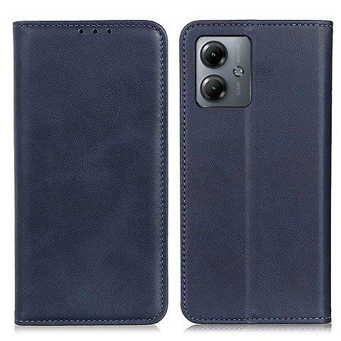 Funda de Cuero Cartera con Soporte Carcasa A02D para Motorola Moto G14 Azul