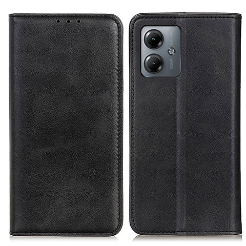 Funda de Cuero Cartera con Soporte Carcasa A02D para Motorola Moto G14 Negro