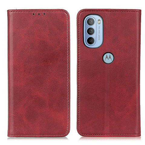 Funda de Cuero Cartera con Soporte Carcasa A02D para Motorola Moto G31 Rojo