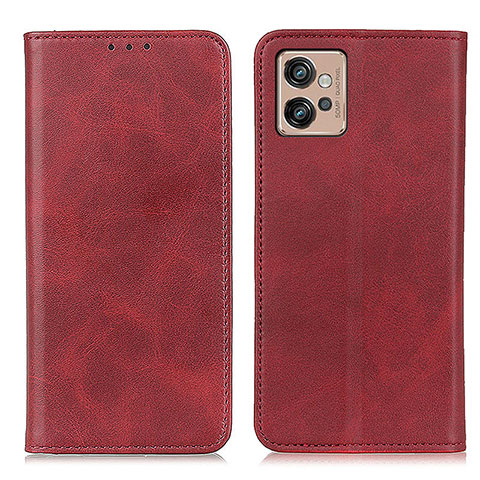 Funda de Cuero Cartera con Soporte Carcasa A02D para Motorola Moto G32 Rojo