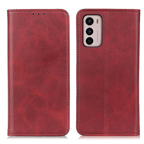 Funda de Cuero Cartera con Soporte Carcasa A02D para Motorola Moto G42 Rojo