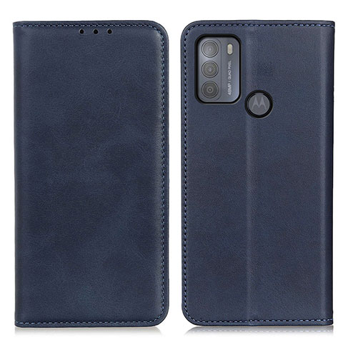 Funda de Cuero Cartera con Soporte Carcasa A02D para Motorola Moto G50 Azul