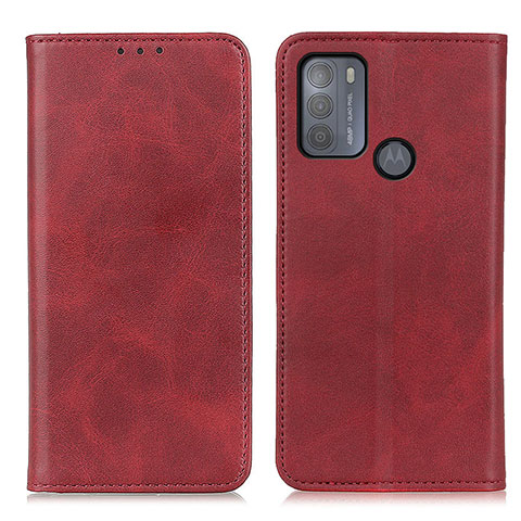 Funda de Cuero Cartera con Soporte Carcasa A02D para Motorola Moto G50 Rojo