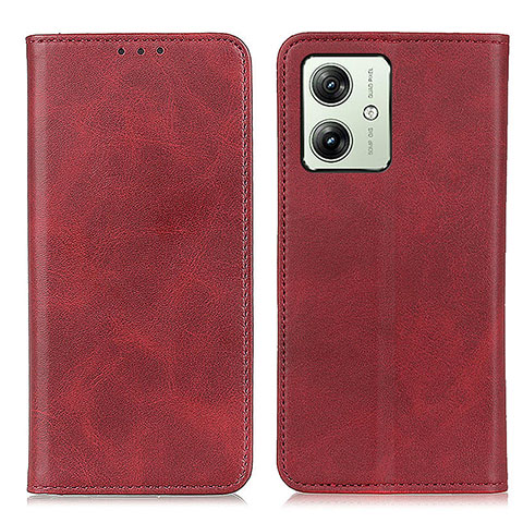 Funda de Cuero Cartera con Soporte Carcasa A02D para Motorola Moto G54 5G Rojo