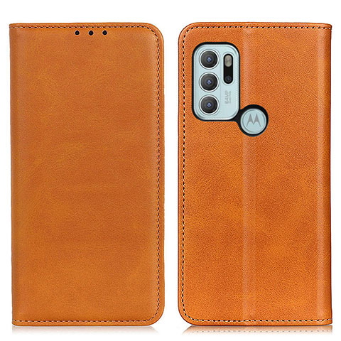 Funda de Cuero Cartera con Soporte Carcasa A02D para Motorola Moto G60s Marron Claro