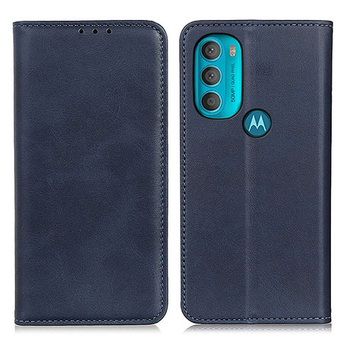 Funda de Cuero Cartera con Soporte Carcasa A02D para Motorola Moto G71 5G Azul