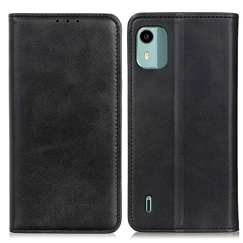 Funda de Cuero Cartera con Soporte Carcasa A02D para Nokia C12 Plus Negro