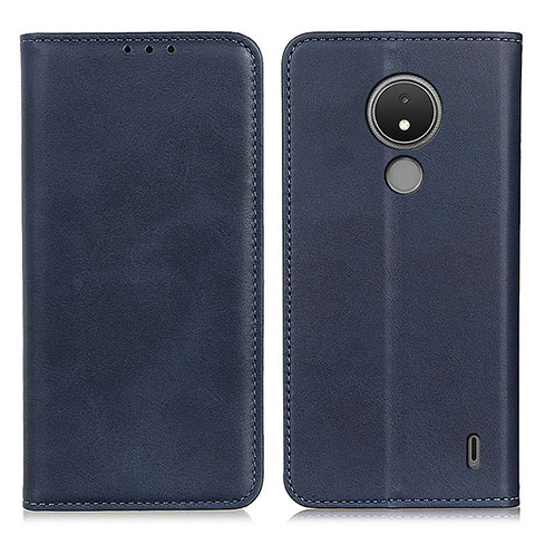 Funda de Cuero Cartera con Soporte Carcasa A02D para Nokia C21 Azul