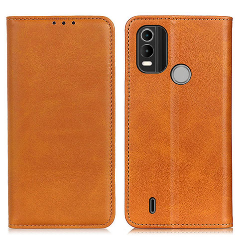 Funda de Cuero Cartera con Soporte Carcasa A02D para Nokia C21 Plus Marron Claro