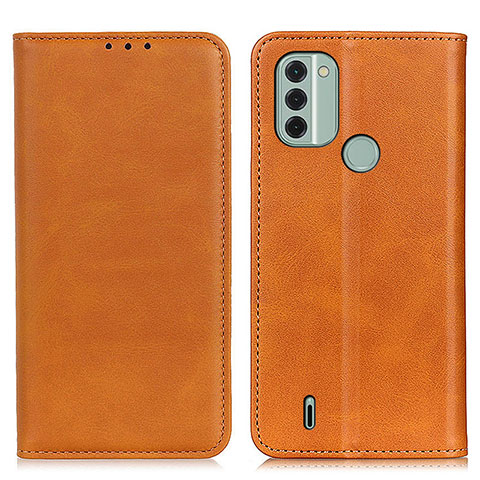 Funda de Cuero Cartera con Soporte Carcasa A02D para Nokia C31 Marron Claro