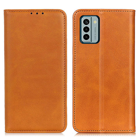 Funda de Cuero Cartera con Soporte Carcasa A02D para Nokia G22 Marron Claro