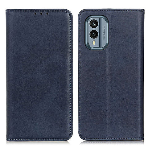 Funda de Cuero Cartera con Soporte Carcasa A02D para Nokia X30 5G Azul