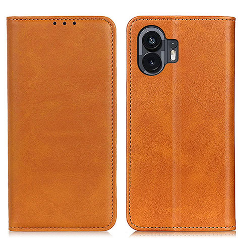 Funda de Cuero Cartera con Soporte Carcasa A02D para Nothing Phone 2 Marron Claro