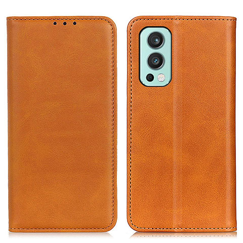 Funda de Cuero Cartera con Soporte Carcasa A02D para OnePlus Nord 2 5G Marron Claro