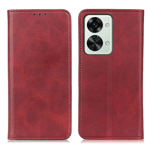 Funda de Cuero Cartera con Soporte Carcasa A02D para OnePlus Nord 2T 5G Rojo