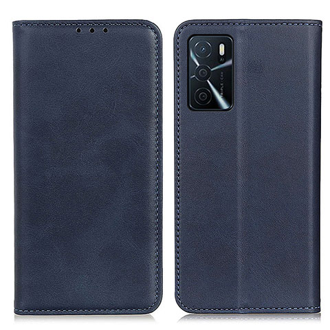 Funda de Cuero Cartera con Soporte Carcasa A02D para Oppo A16 Azul