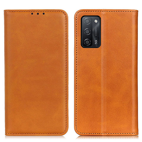 Funda de Cuero Cartera con Soporte Carcasa A02D para Oppo A53s 5G Marron Claro