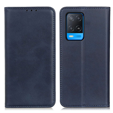 Funda de Cuero Cartera con Soporte Carcasa A02D para Oppo A54 4G Azul