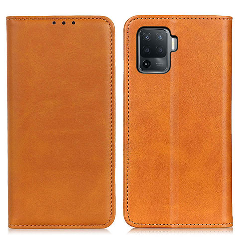 Funda de Cuero Cartera con Soporte Carcasa A02D para Oppo A94 4G Marron Claro