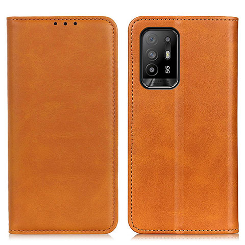 Funda de Cuero Cartera con Soporte Carcasa A02D para Oppo A94 5G Marron Claro