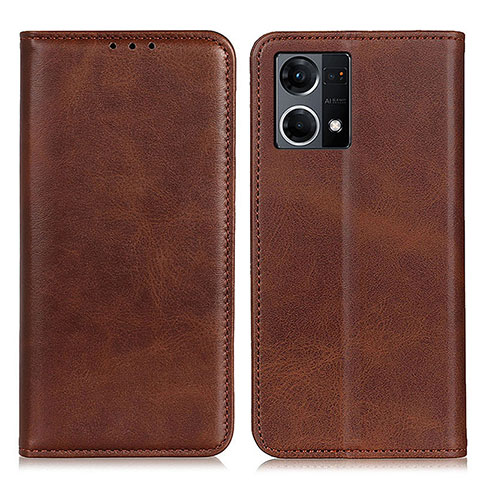 Funda de Cuero Cartera con Soporte Carcasa A02D para Oppo F21 Pro 4G Marron