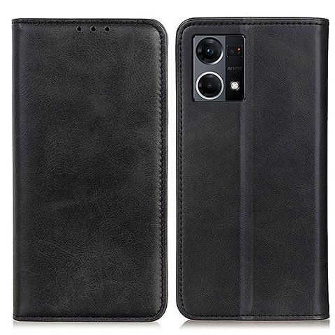 Funda de Cuero Cartera con Soporte Carcasa A02D para Oppo F21 Pro 4G Negro