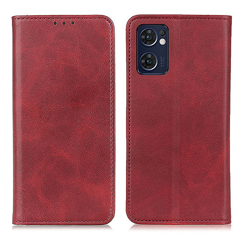 Funda de Cuero Cartera con Soporte Carcasa A02D para Oppo Find X5 Lite 5G Rojo