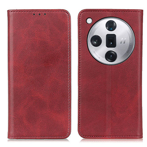 Funda de Cuero Cartera con Soporte Carcasa A02D para Oppo Find X7 5G Rojo