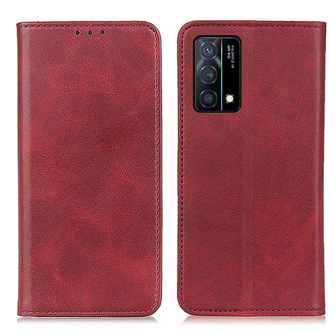 Funda de Cuero Cartera con Soporte Carcasa A02D para Oppo K9 5G Rojo