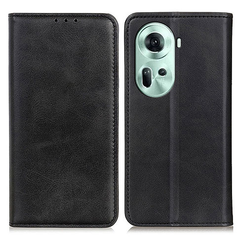 Funda de Cuero Cartera con Soporte Carcasa A02D para Oppo Reno11 5G Negro