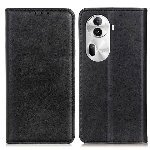 Funda de Cuero Cartera con Soporte Carcasa A02D para Oppo Reno11 Pro 5G Negro