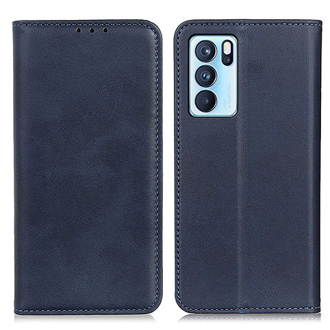 Funda de Cuero Cartera con Soporte Carcasa A02D para Oppo Reno6 Pro 5G India Azul