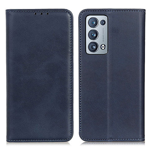 Funda de Cuero Cartera con Soporte Carcasa A02D para Oppo Reno6 Pro+ Plus 5G Azul