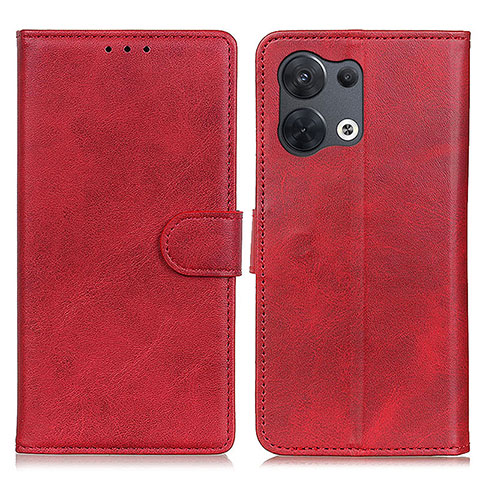 Funda de Cuero Cartera con Soporte Carcasa A02D para Oppo Reno8 5G Rojo