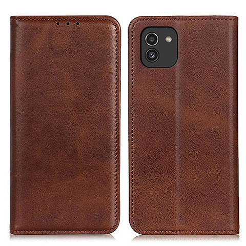 Funda de Cuero Cartera con Soporte Carcasa A02D para Samsung Galaxy A03 Marron